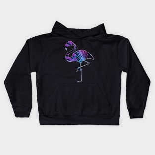 Flamingo with Tropical leaves Pattern, Love Flamingos Kids Hoodie